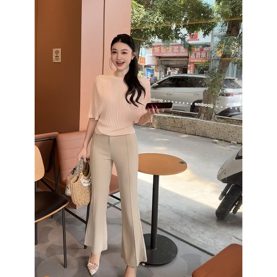 已到貨 李慧一夏季高端韓系氣質時尚顯瘦遮肉百褶純色冰感上衣