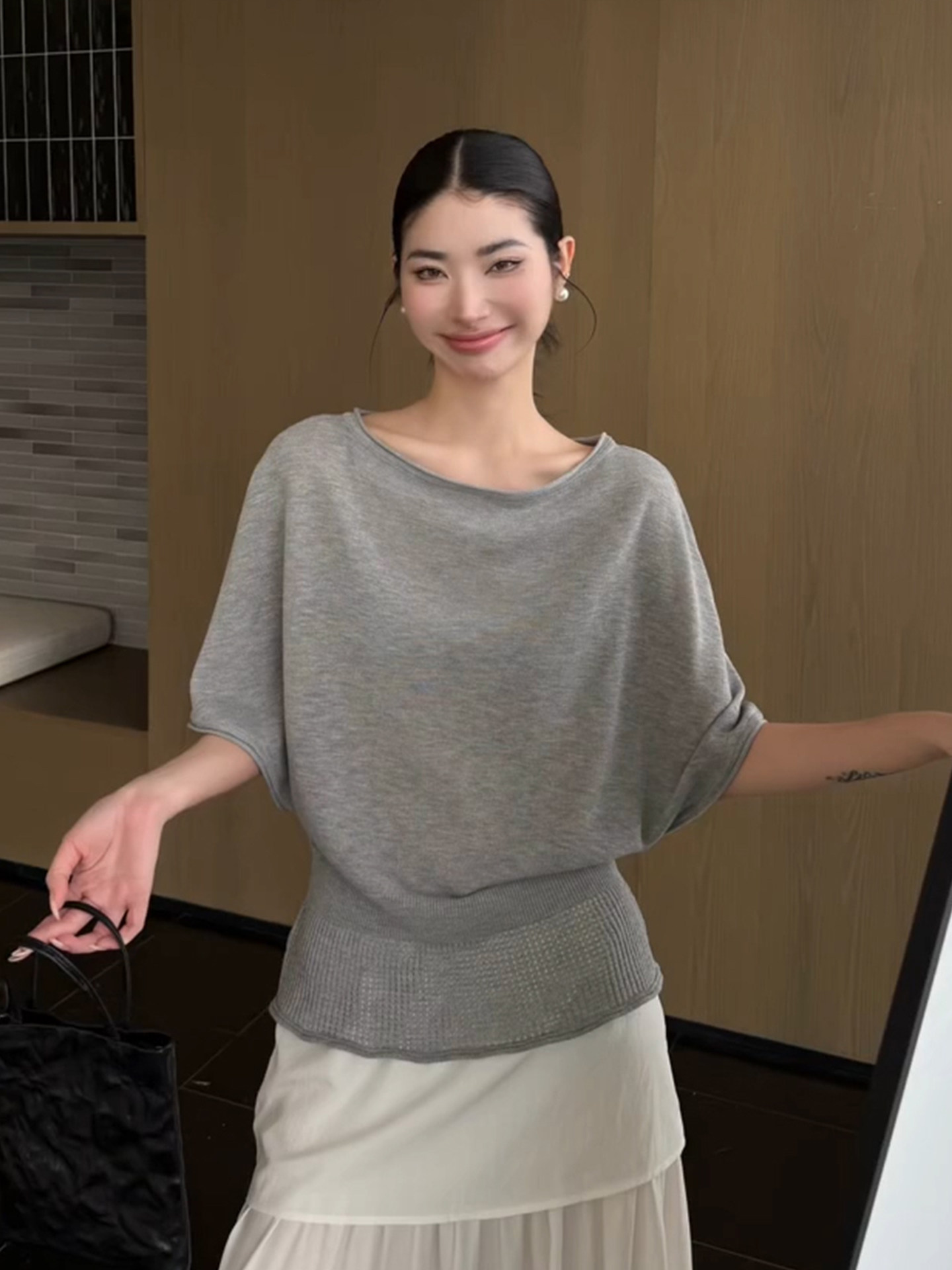 已到貨  法式鏤空防曬針織衫女夏季寬松慵懶風外搭罩衫薄款上衣