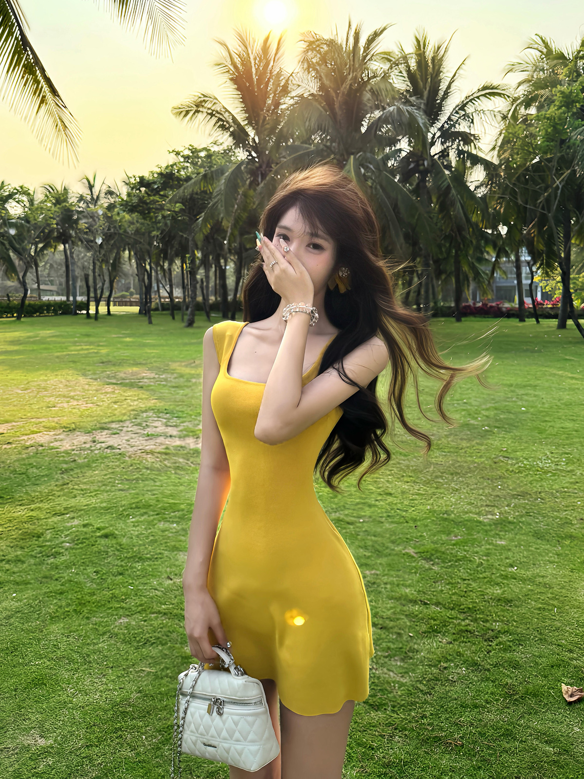 已到貨 純欲風氣質修身顯瘦美式甜辣設計感露腰無袖針織女夏季