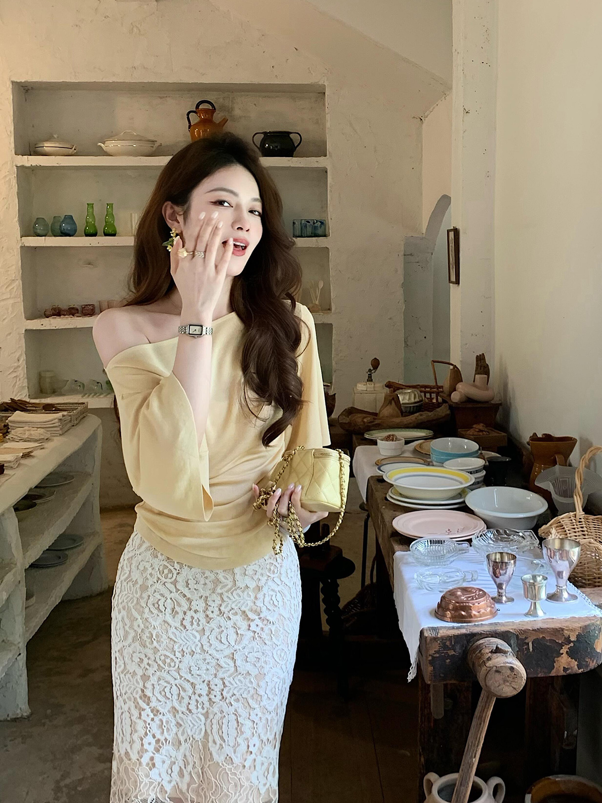 已到貨 櫻島之戀夏季溫柔韓系氣質時尚顯瘦百搭純欲優雅冰感上衣