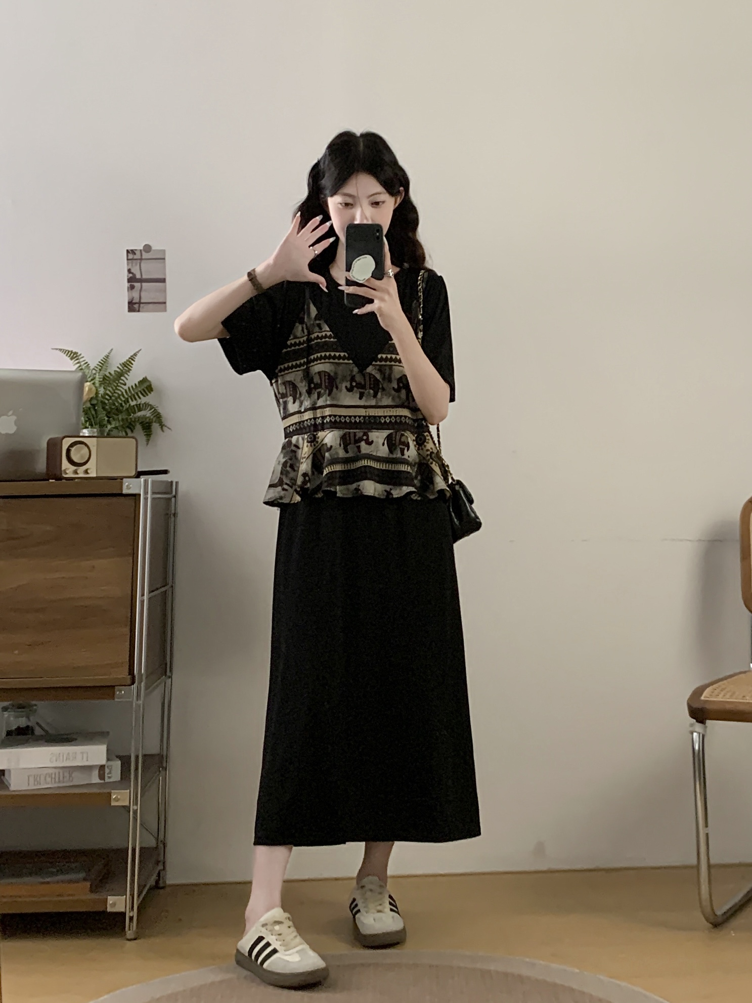 MY14391# 大码女装夏季新款法式时尚轻奢气质拼接遮肉假两件连衣裙女裝貨源服裝批發