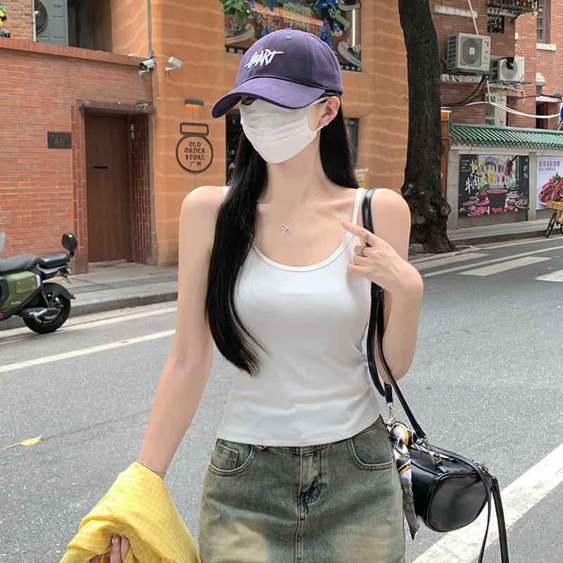 MY9570# 纯白背心百搭无袖薄款夏新款设计感百搭紧身上衣潮女裝貨源服裝批發