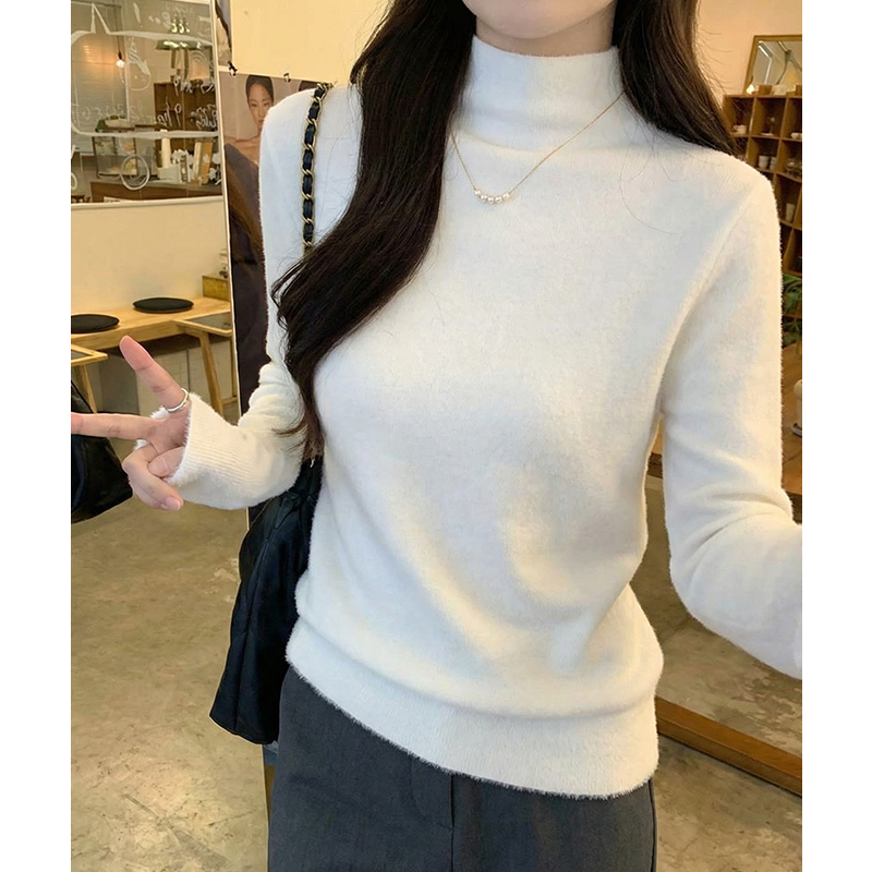 實拍實價#絨保暖內搭上衣2026年半高領加絨加厚針織打底衫春季