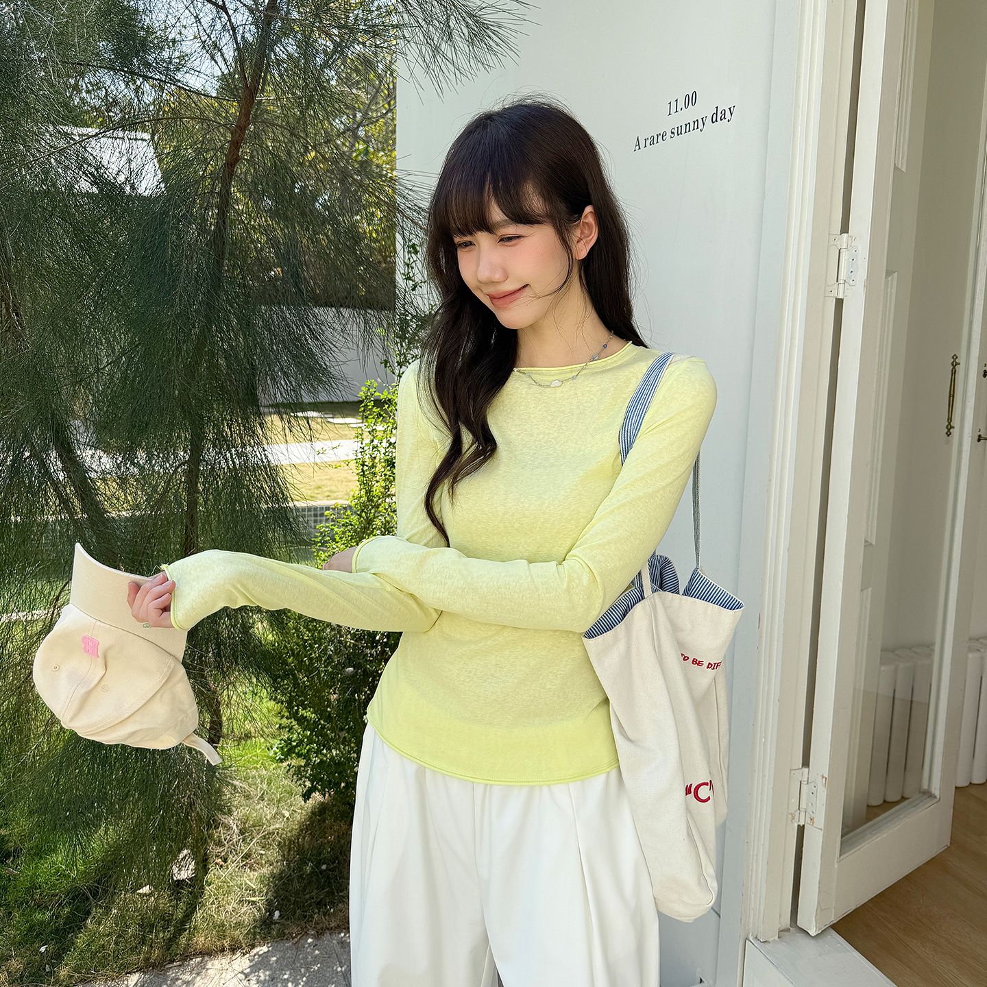 實拍實價正肩卷邊長袖t恤女2026春季新款薄款修身顯瘦上衣潮
