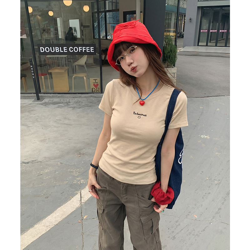 實拍實價#短袖t恤女ins潮春2026新款半袖上衣體恤打底衫女