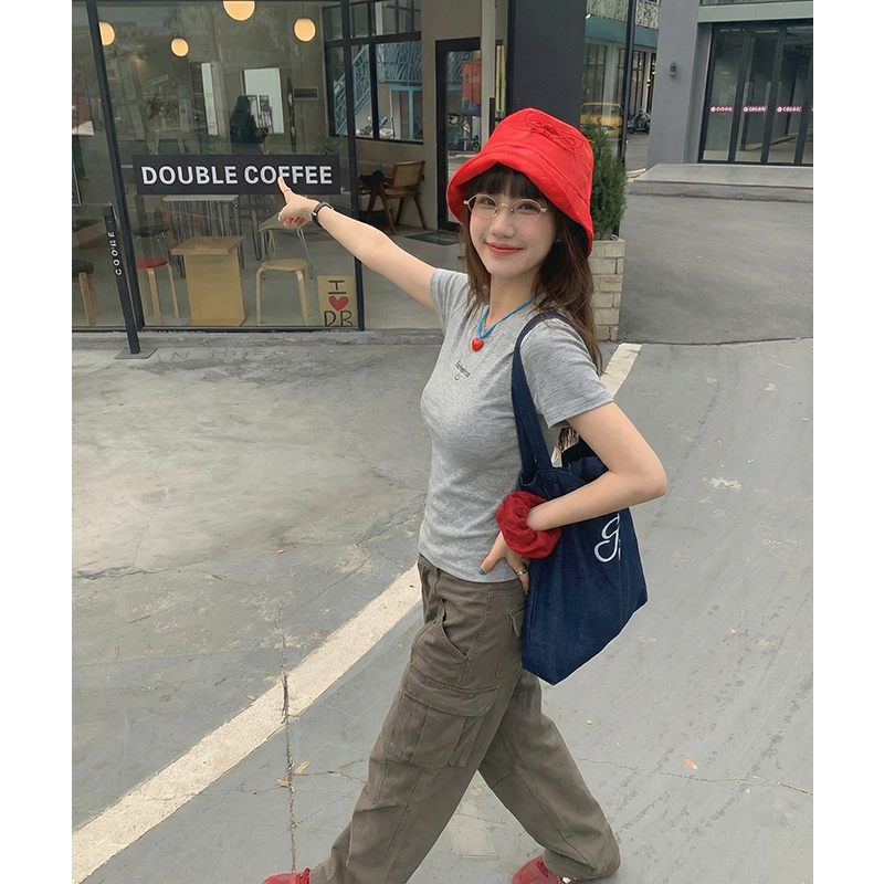 實拍實價#短袖t恤女ins潮春2026新款半袖上衣體恤打底衫女