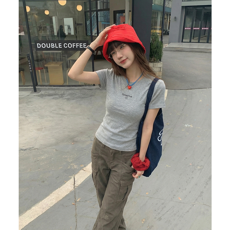 實拍實價#短袖t恤女ins潮春2026新款半袖上衣體恤打底衫女