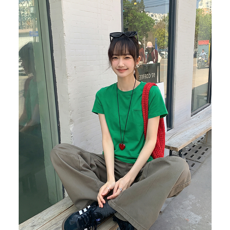 實拍實價#t恤女春季2026新款洋氣小眾設計感寬松上衣體恤女潮