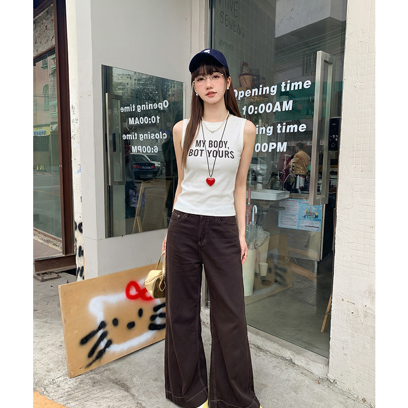 實拍實價#印花吊帶背心女內搭2026春季新款圓領辣妹短款上衣潮