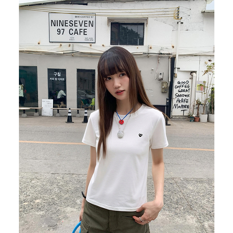實拍實價刺繡短袖T恤女2026春夏新款設計感小眾百搭寬松上衣潮