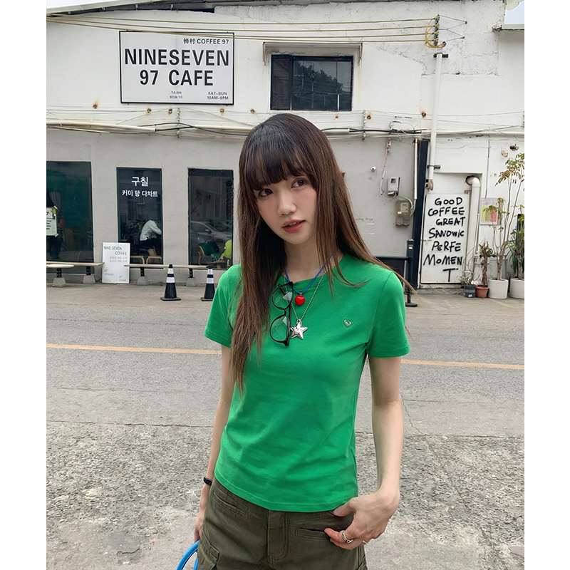 實拍實價刺繡短袖T恤女2026春夏新款設計感小眾百搭寬松上衣潮