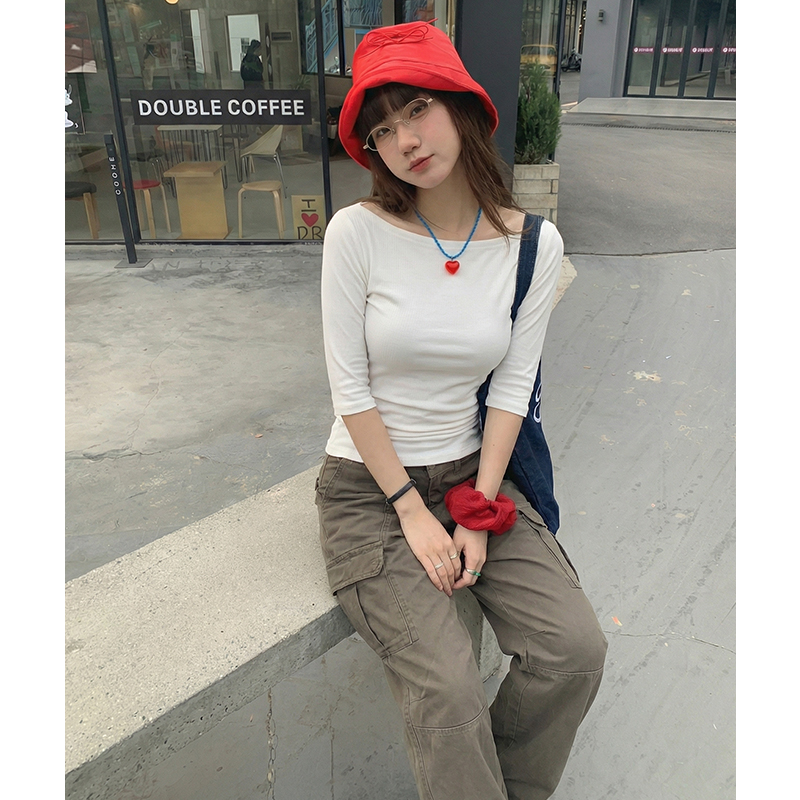 實拍實價#黑色打底衫女內搭2026新款高級感喇叭袖長袖針織衫上衣