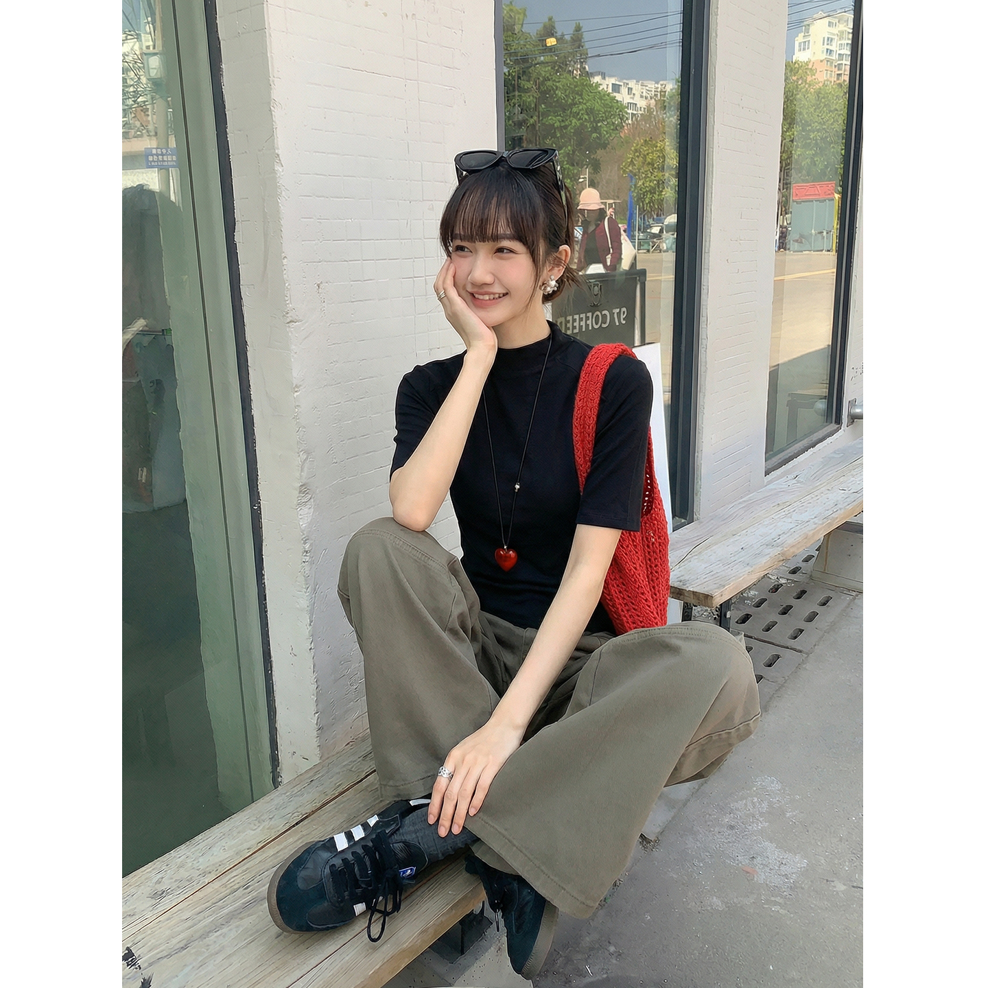 實價實拍#半高領白色短袖t恤女夏季夏2025新款修身打底衫內搭上衣