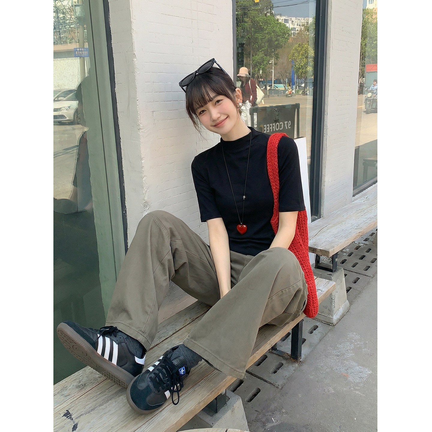 實價實拍#半高領白色短袖t恤女夏季夏2025新款修身打底衫內搭上衣