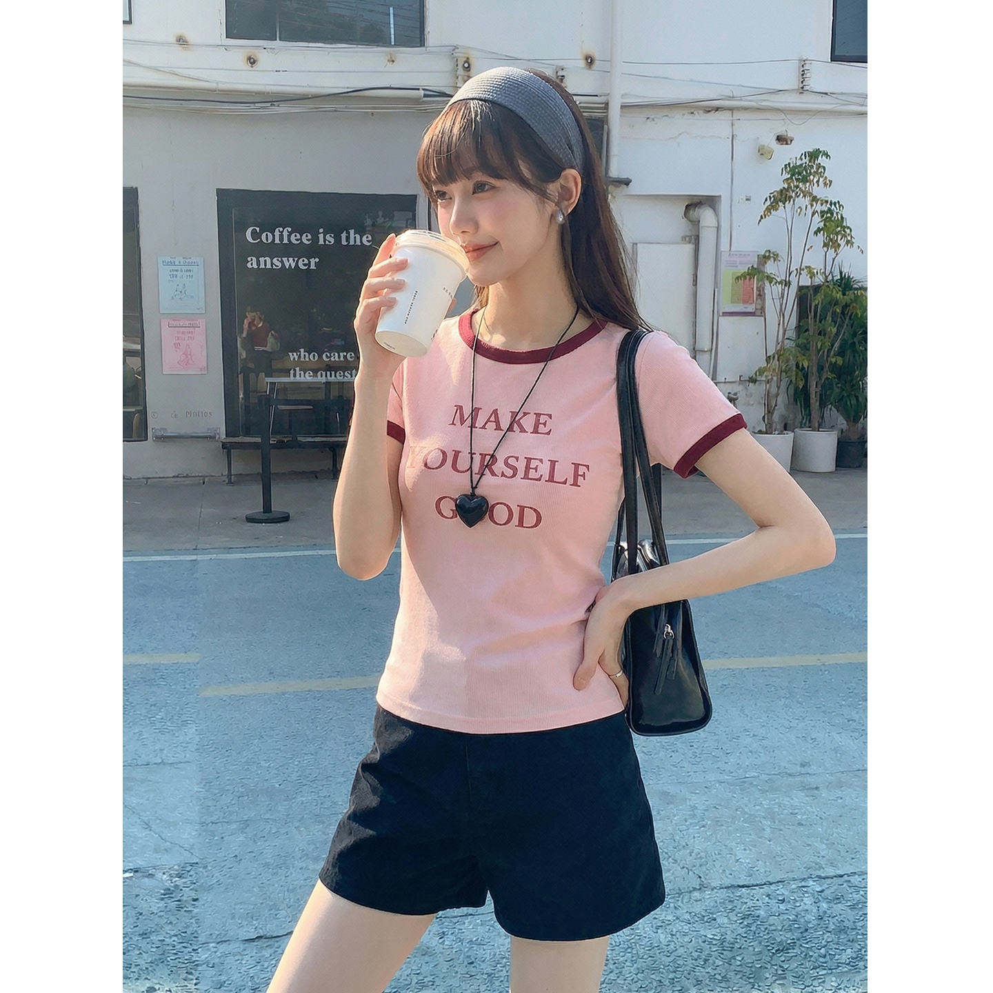 實拍實價#短袖t恤女修身夏季2026新款設計感字母印花短款上衣