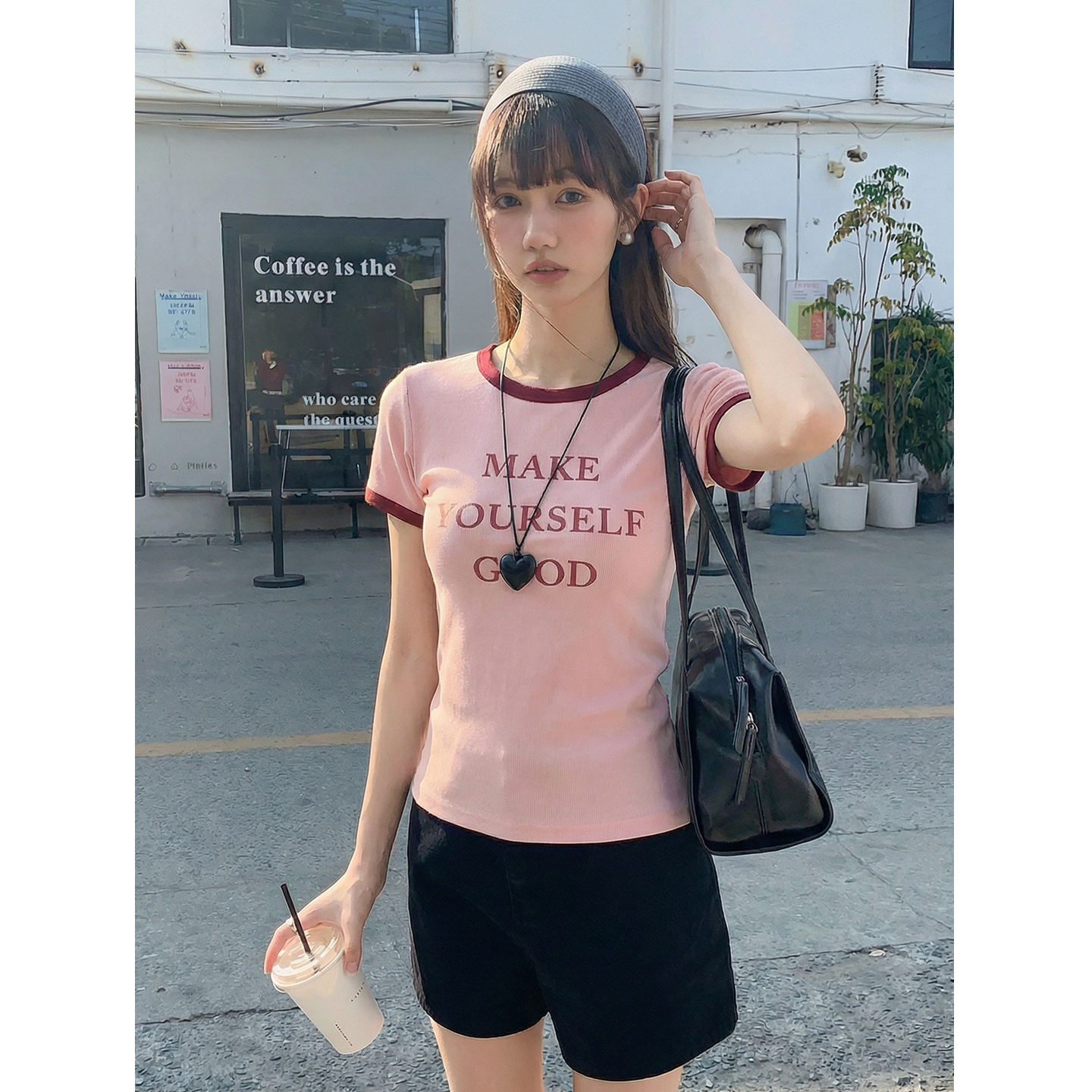 實拍實價#短袖t恤女修身夏季2026新款設計感字母印花短款上衣