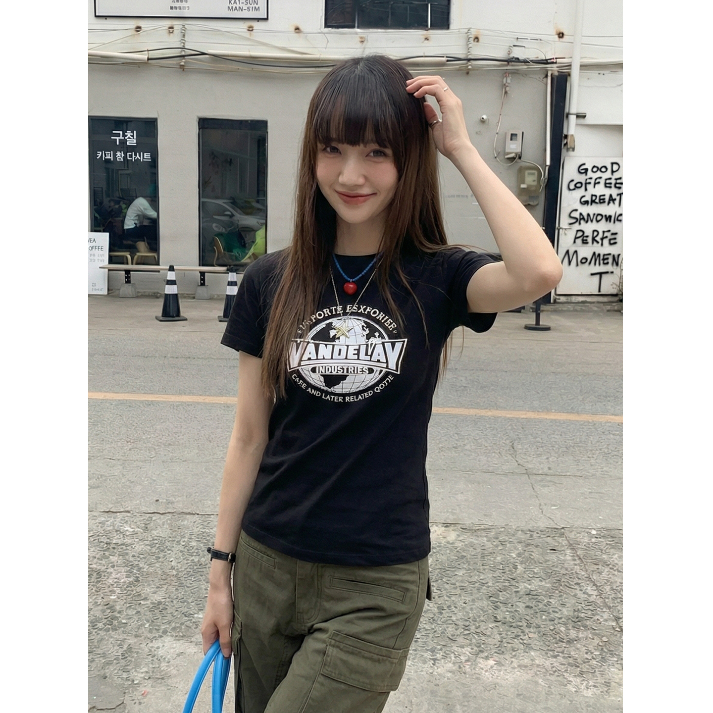 實拍實價#正肩短袖t恤女夏季2026新款潮牌蝴蝶短款上衣半袖潮