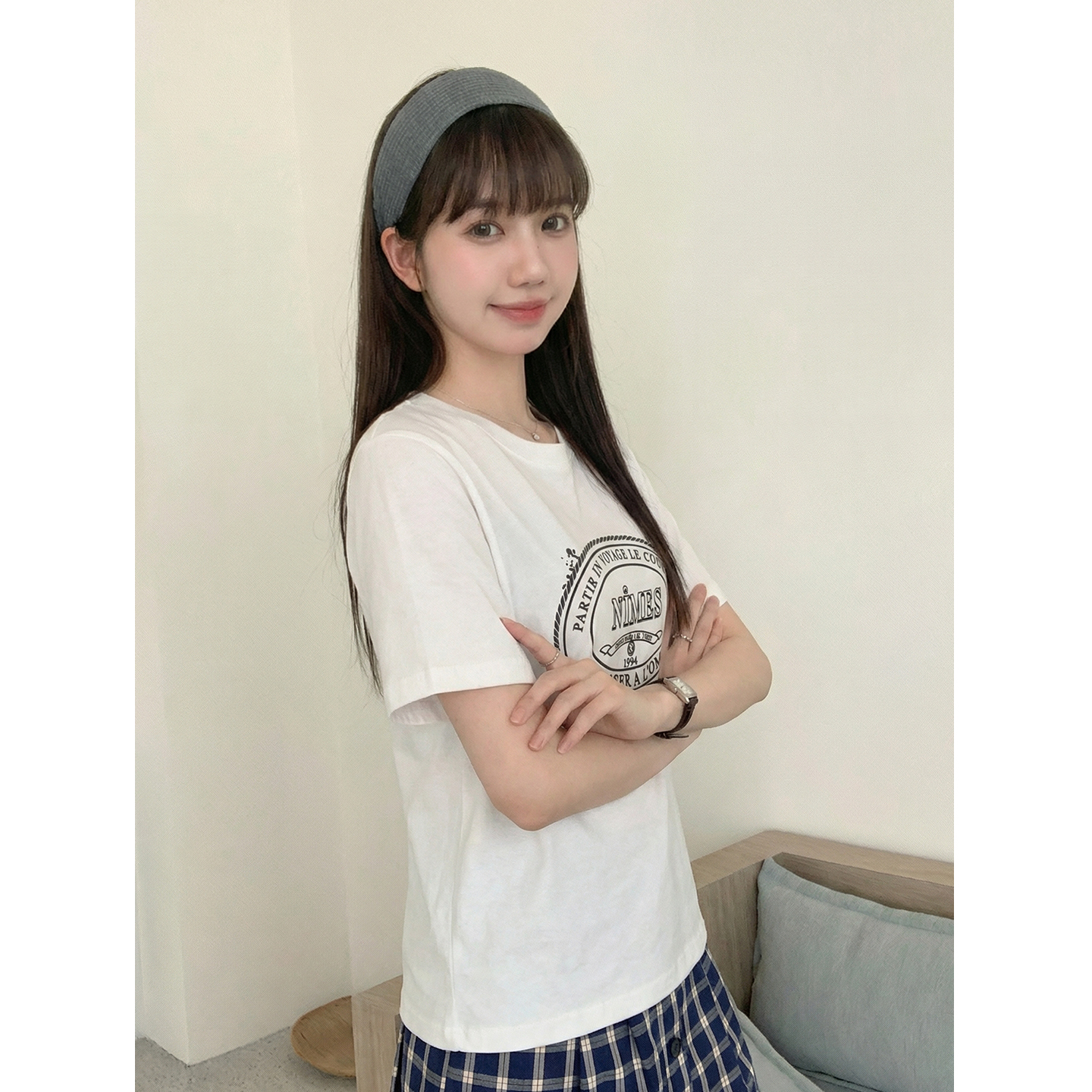 實拍實價#印花正肩短袖t恤女夏季夏設計感體恤小個子短款上衣