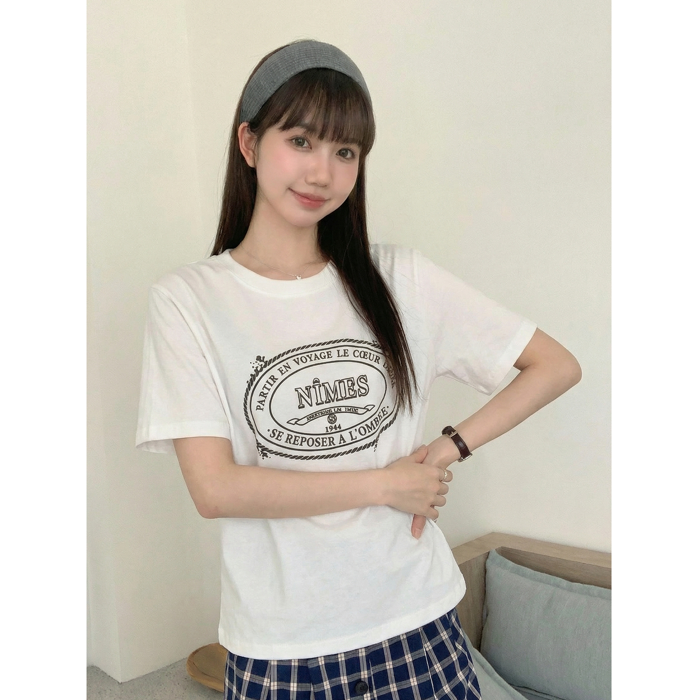 實拍實價#印花正肩短袖t恤女夏季夏設計感體恤小個子短款上衣
