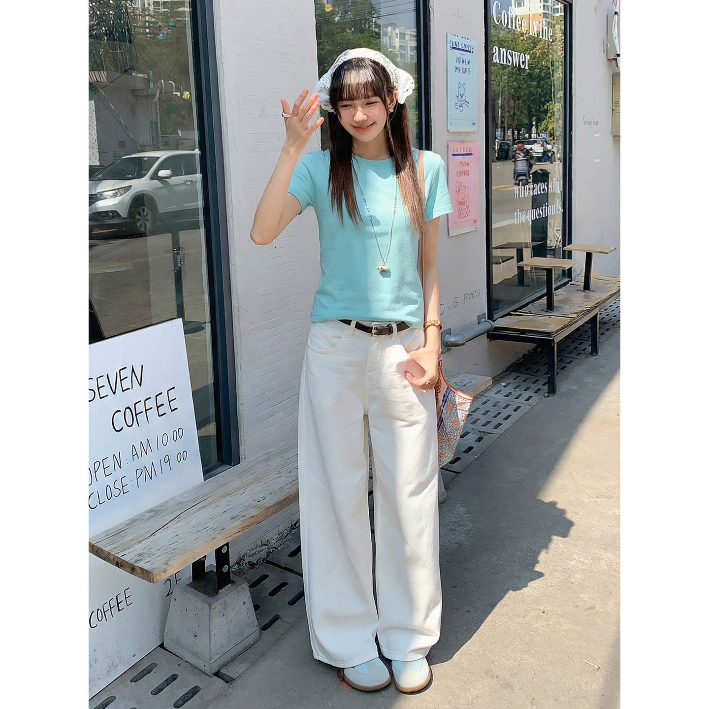 實拍實價#簡約氣質純棉短袖t恤女2026夏新款純色圓領穿搭顯瘦上衣