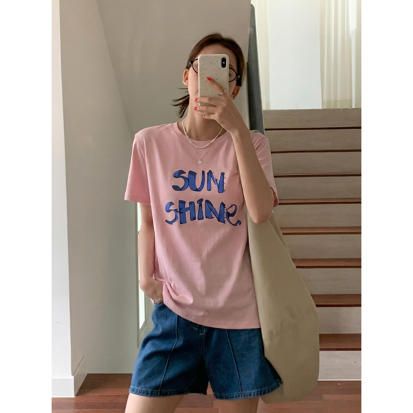 實拍實價#正肩寬松t恤短袖女字母印花夏季小眾設計感半袖上衣