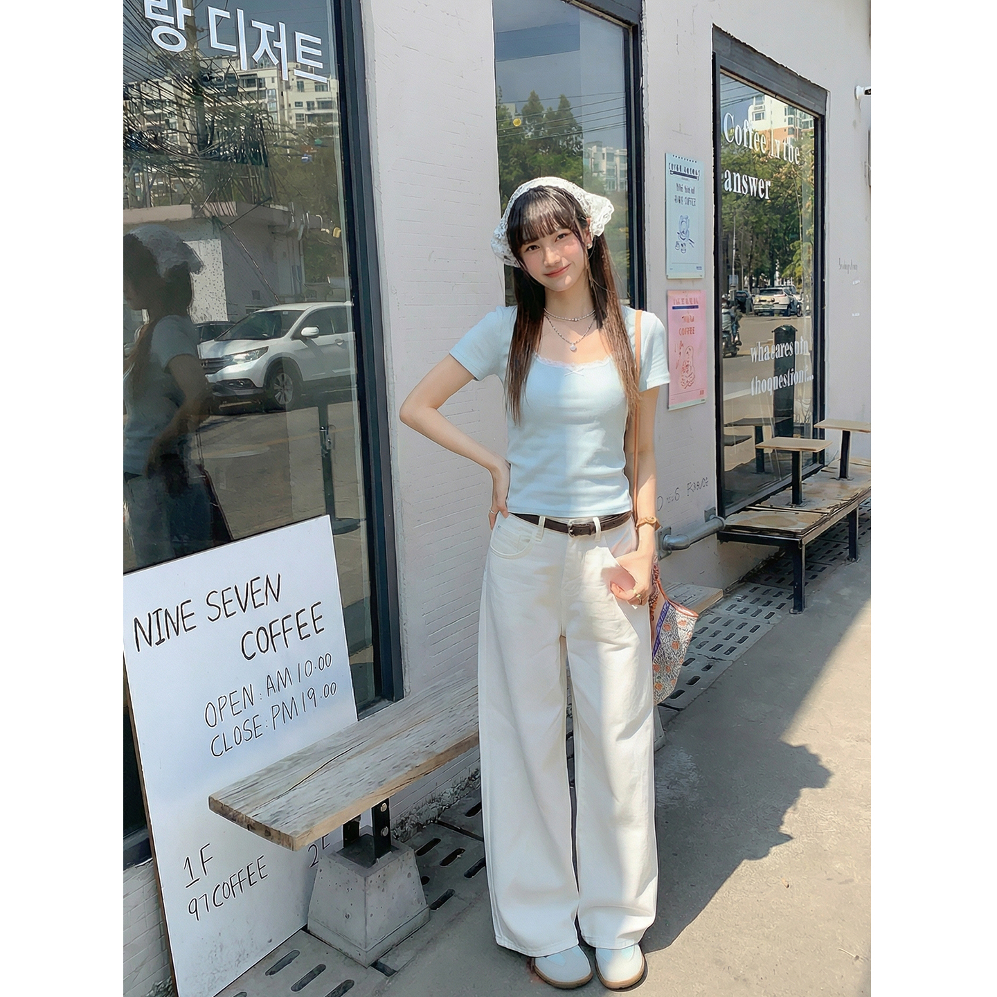 實價實拍#蕾絲蝴蝶結方領正肩短袖t恤女夏季性感辣妹體恤上衣