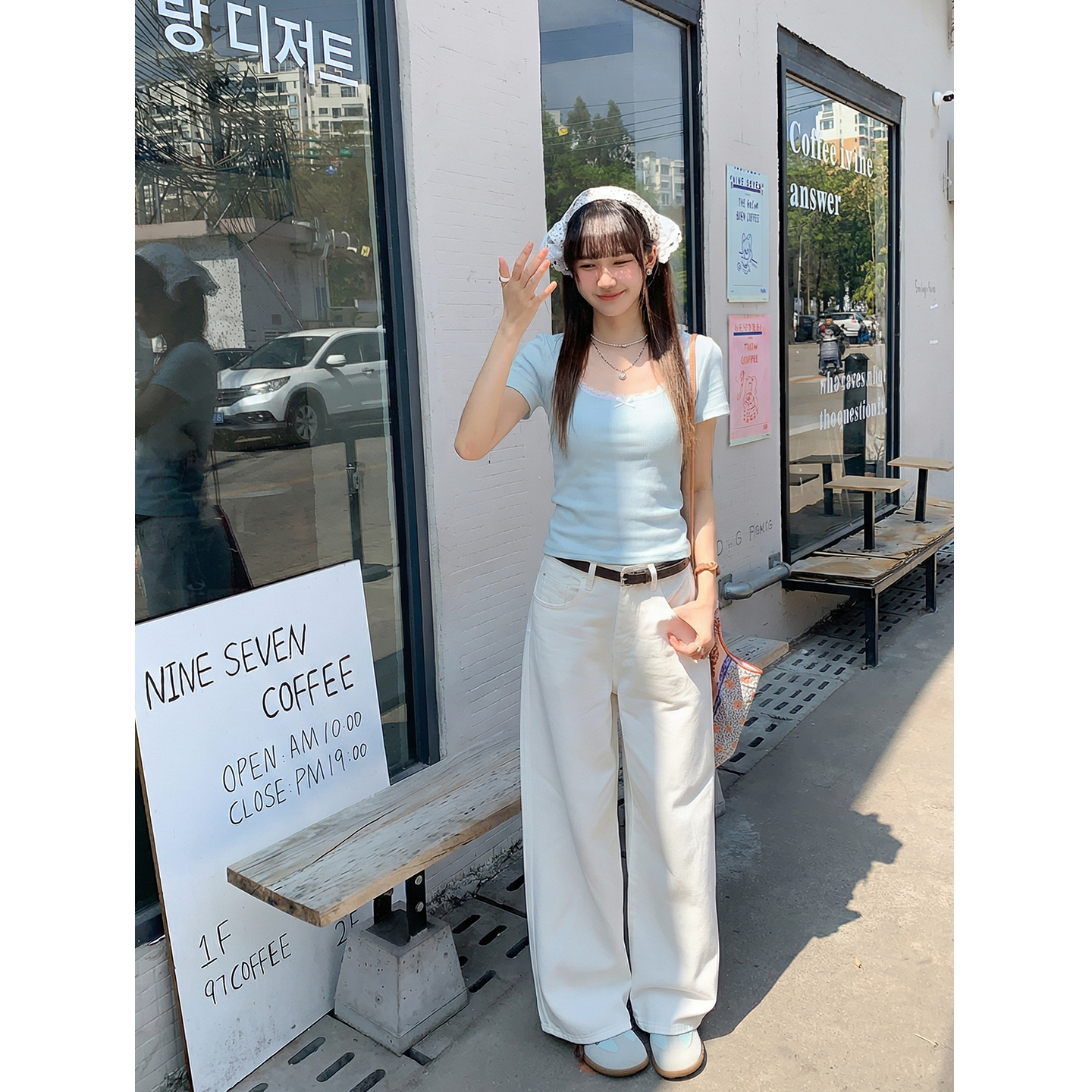 實價實拍#蕾絲蝴蝶結方領正肩短袖t恤女夏季性感辣妹體恤上衣