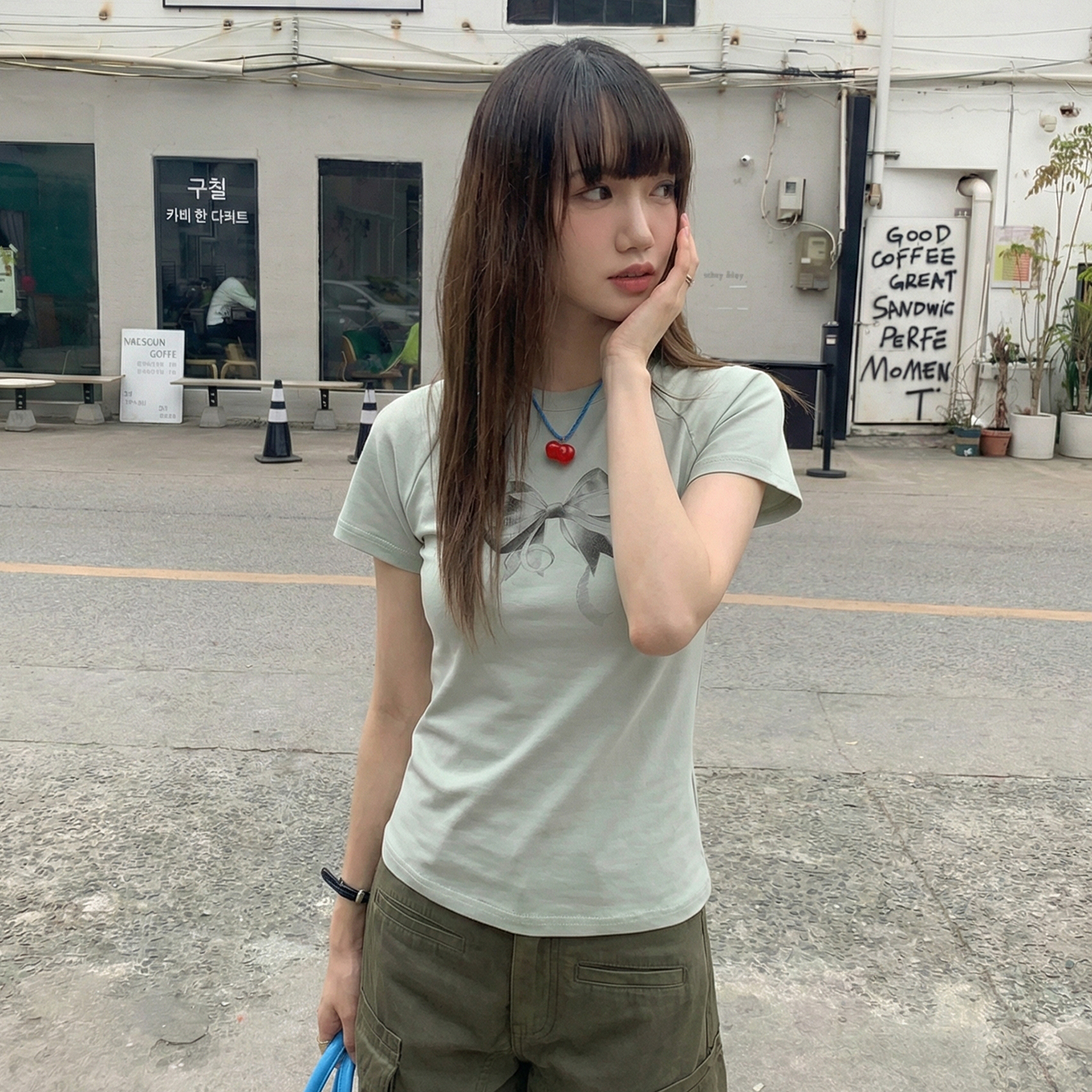 實拍實價#印花短袖t恤女夏2026新款設計感小眾圓領緊身短款上衣潮