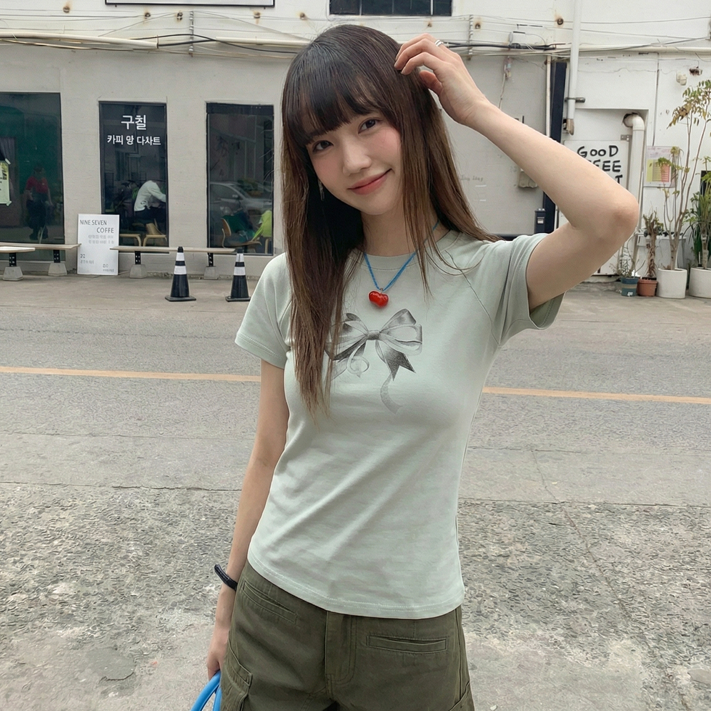 實拍實價#印花短袖t恤女夏2026新款設計感小眾圓領緊身短款上衣潮