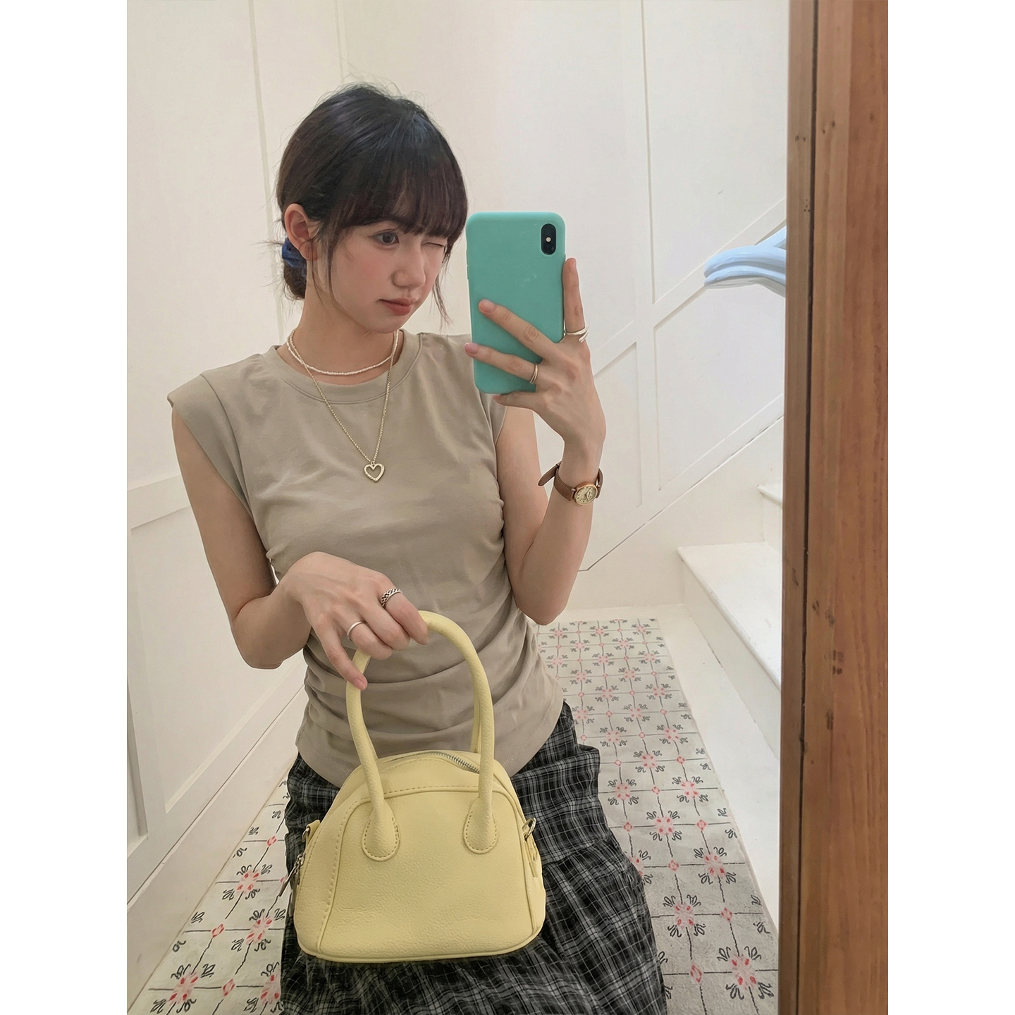 實價實拍#美式純棉正肩無袖t恤女短袖夏季設計感坎肩小飛袖上衣