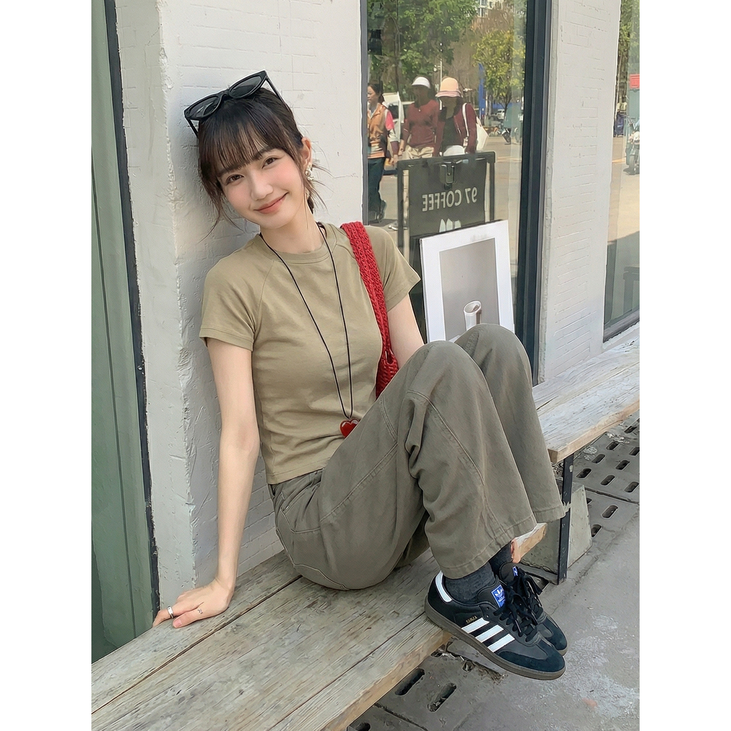 實拍實價#美式黑色純棉短袖t恤女2026小眾辣妹高腰短款上衣女半袖