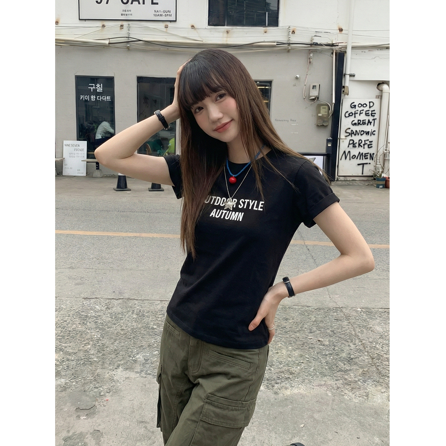 實拍實價#字母短袖女小眾新款2026新款寬松無袖坎肩上衣體恤