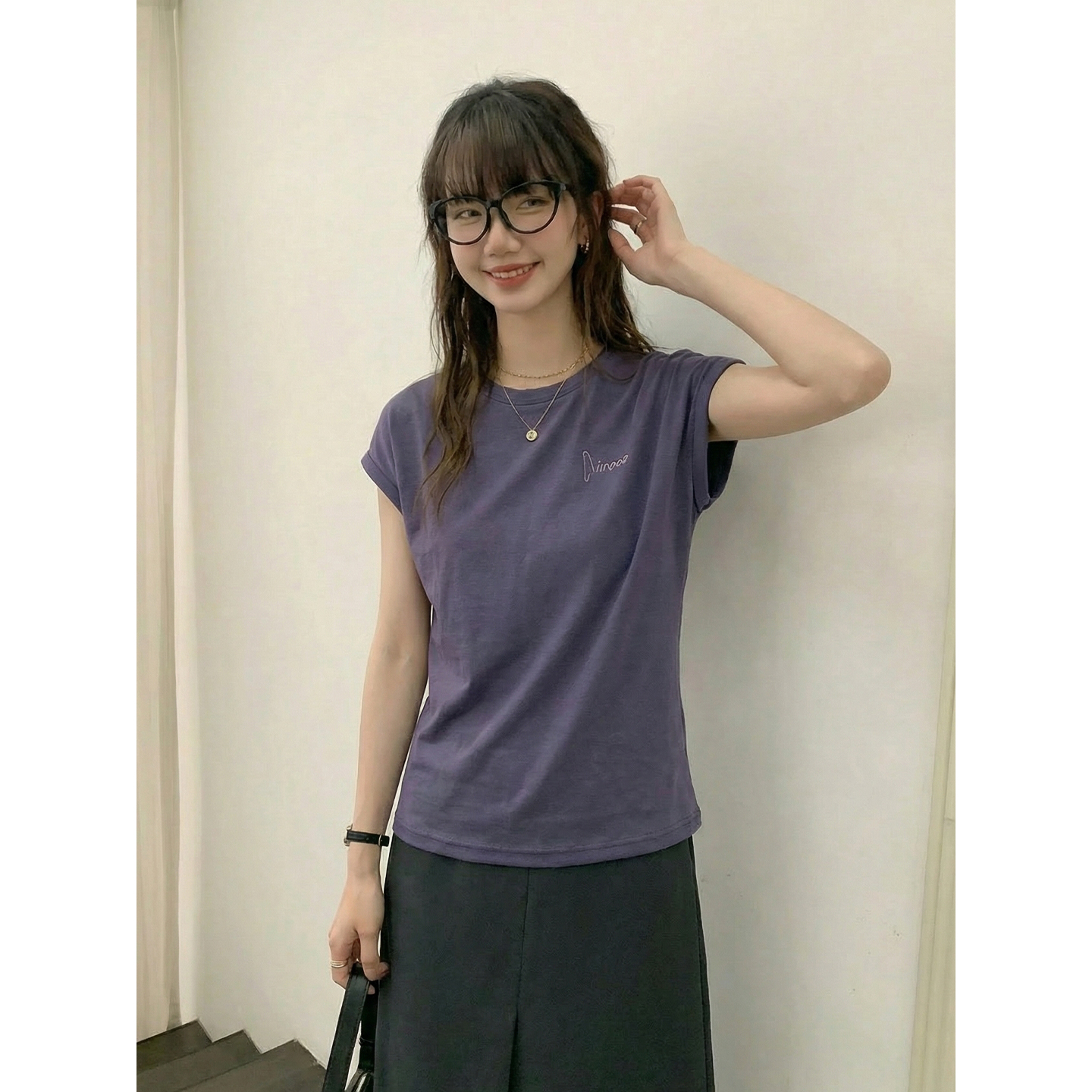 實拍實價#正肩無袖t恤女坎肩夏季寬松美式刺繡小飛袖上衣背心