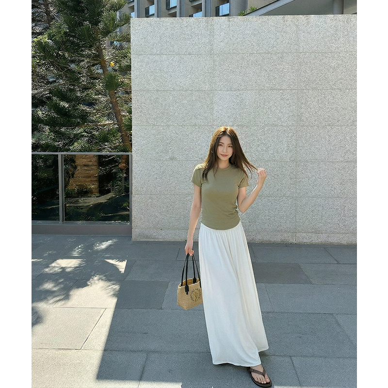 AI實價#純色圓領正肩短袖t恤女2026夏季性感辣妹設計修身顯瘦