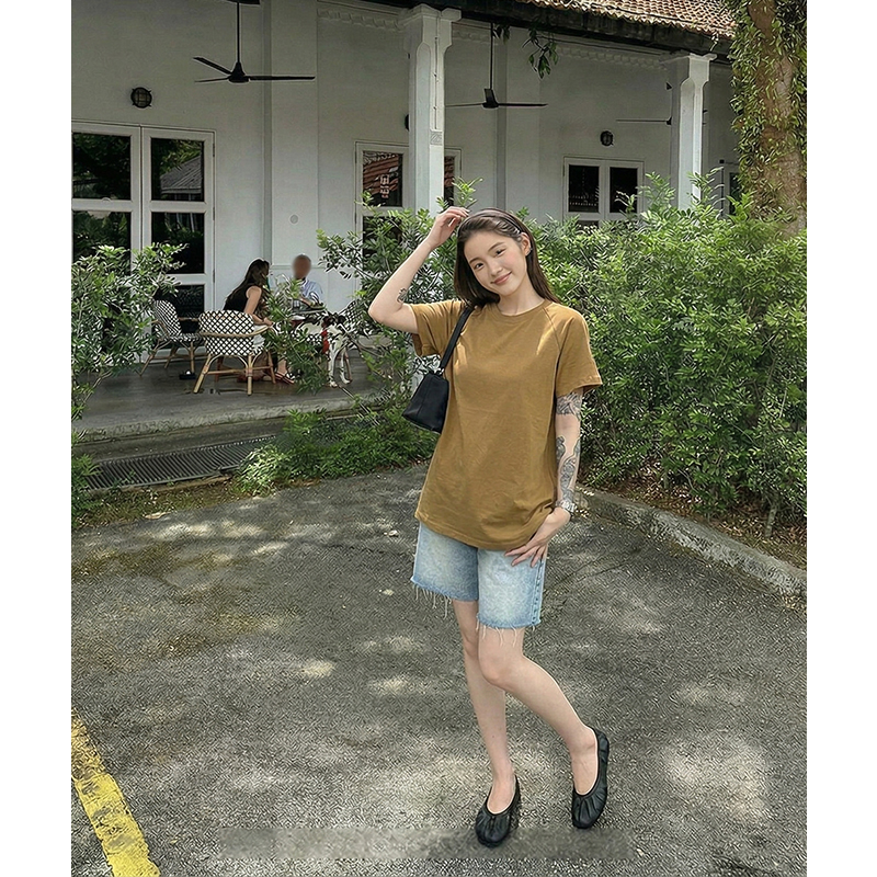 AI實價#t恤女修身短款夏季設計感小眾撞色字母印花半袖上衣