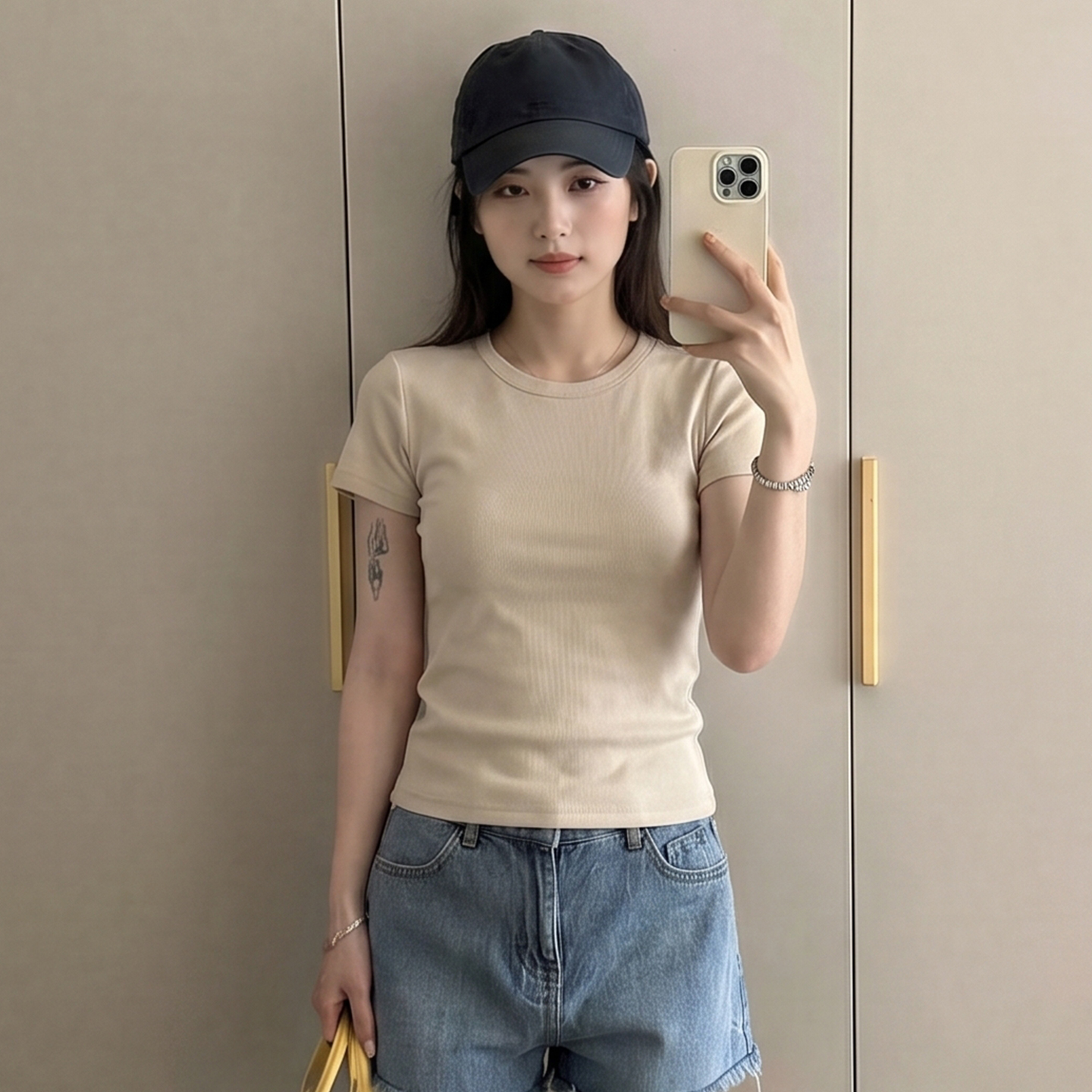 AI實價#純色短袖t恤女2026夏新款純棉圓領簡約大碼寬松顯瘦上衣