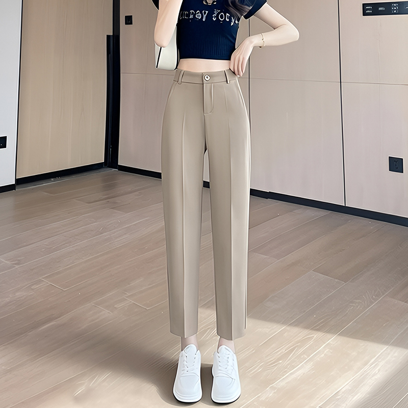 直筒黑色西裝褲女職業夏季新品2026年新款通勤小個子九分煙管褲