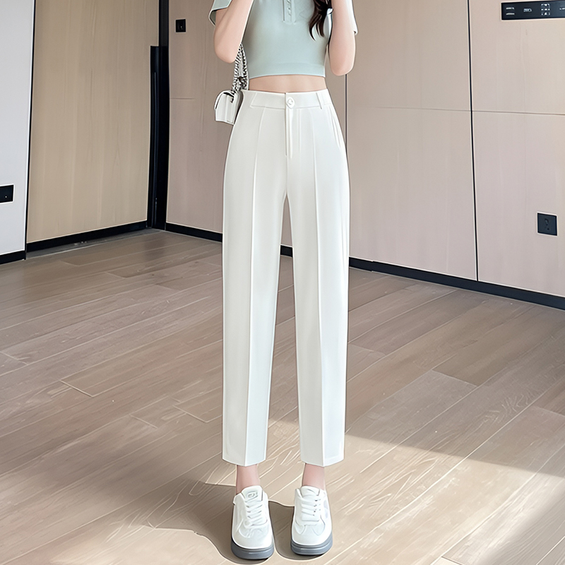 直筒黑色西裝褲女職業夏季新品2026年新款通勤小個子九分煙管褲