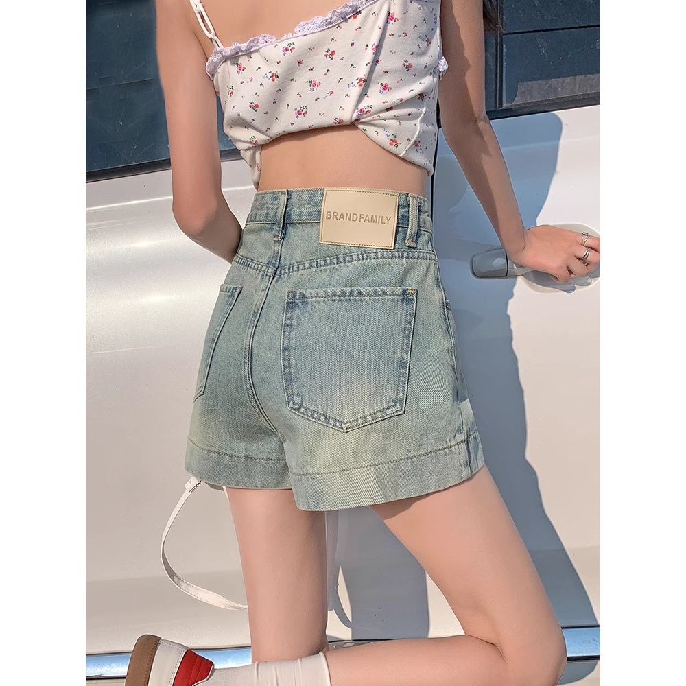 高腰白色牛仔短褲女2026夏季新款小個子百搭寬松顯瘦設計熱褲褲子