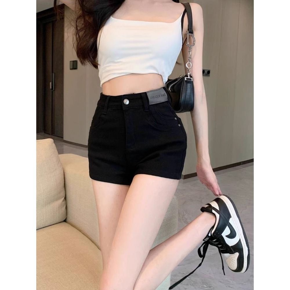 時尚休閑彈力牛仔短褲女2026夏新款高腰顯瘦包臀皮牌美式辣妹熱褲
