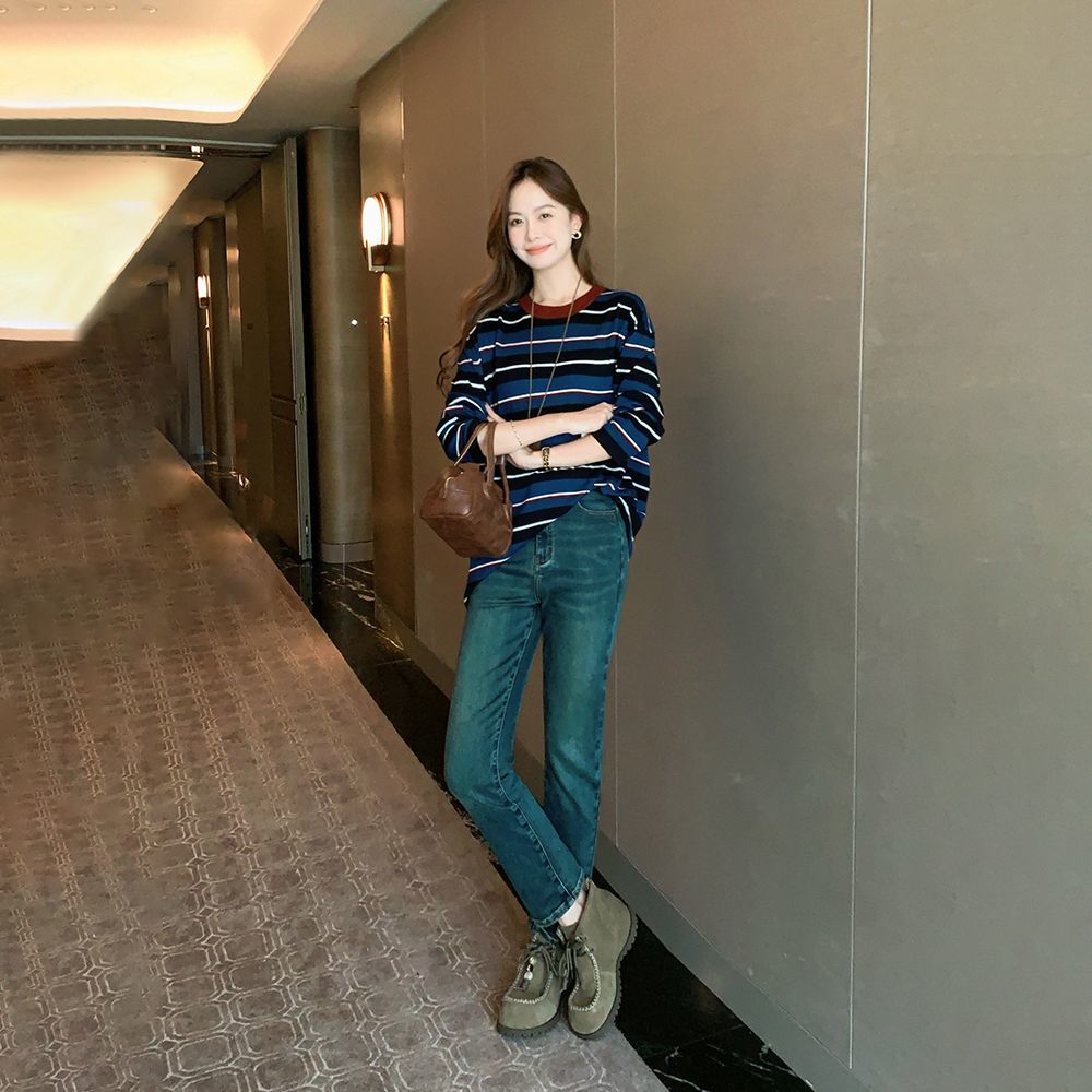復古九分直筒牛仔褲女2026春夏新款潮流洋氣韓版修身顯瘦煙管褲子