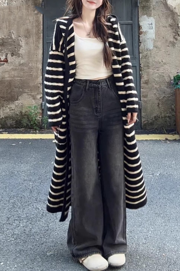 MY16632# 韩系小个子阔腿牛仔裤新款时尚遮肉宽松直筒拖地裤vibe女裝貨源服裝批發