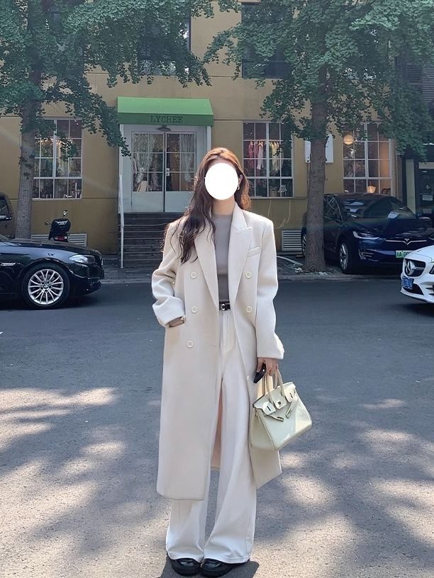 韓版白色直筒牛仔褲女2026春季新款高腰顯瘦休閑風闊腿拖地褲春季