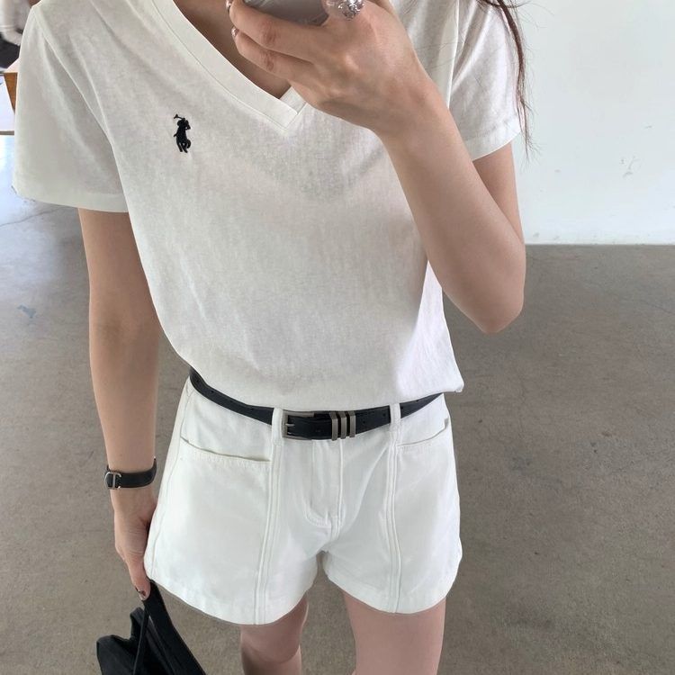 白色直筒牛仔短褲女夏薄款2026新款今年流行爆款大碼寬松闊腿熱褲