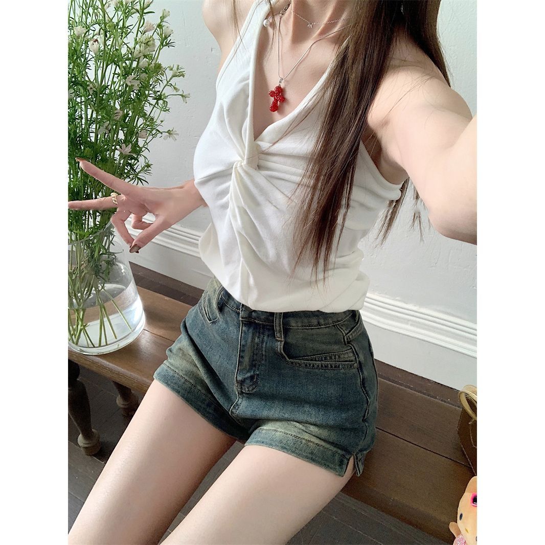 辣妹性感彈力牛仔短褲女2026夏季新款設計感高腰修身顯瘦熱褲chic