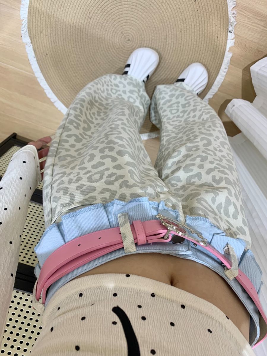 辣妹豹紋拼接個性牛仔褲女2026夏寬松闊腿褲裙擺設計松弛感拖地褲