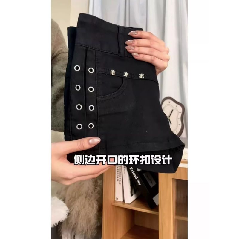 韓版黑色柳丁超短牛仔褲女夏季薄款設計費高腰緊身辣妹包臀熱褲子