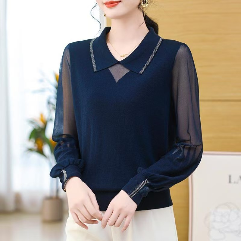 2026年新款大碼春夏女胖mm遮肚子顯瘦洋氣上衣寬松冰絲針織打底衫