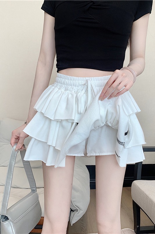實拍實價 設計感運動條紋蓬蓬蛋糕裙女春夏顯瘦A字半身裙辣妹短裙