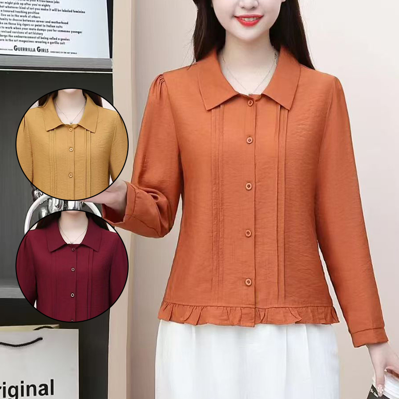 MY12793# 新款上衣时尚气质减龄修身显瘦百搭小衫女裝貨源服裝批發